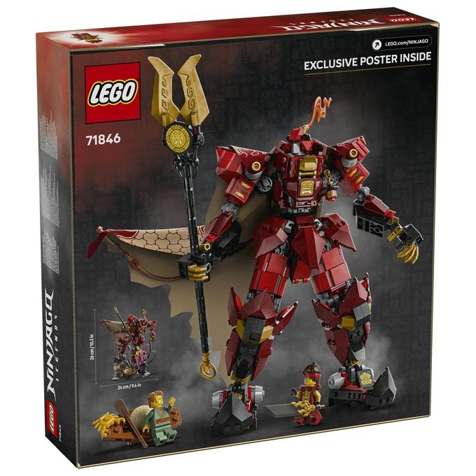 Lego 71846 Ninjago Set da Costruzione Mech Cavaliere del Fuoco con Minifigure e Mostro Marino 996 pezzi colore Multicolore