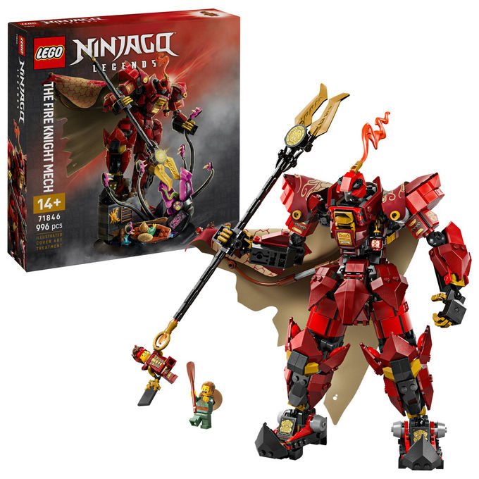Lego 71846 Ninjago Set da Costruzione Mech Cavaliere del Fuoco con Minifigure e Mostro Marino 996 pezzi colore Multicolore