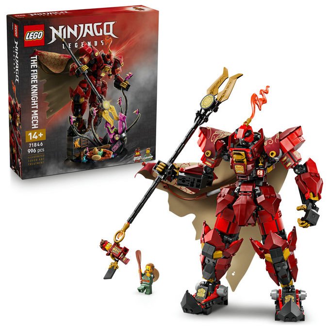 Lego 71846 Ninjago Set da Costruzione Mech Cavaliere del Fuoco con Minifigure e Mostro Marino 996 pezzi colore Multicolore