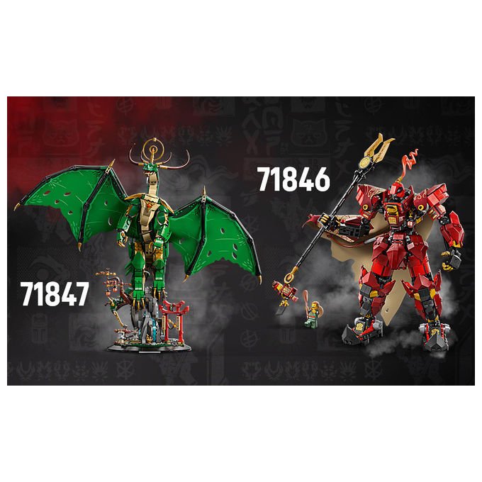 Lego 71846 Ninjago Set da Costruzione Mech Cavaliere del Fuoco con Minifigure e Mostro Marino 996 pezzi colore Multicolore