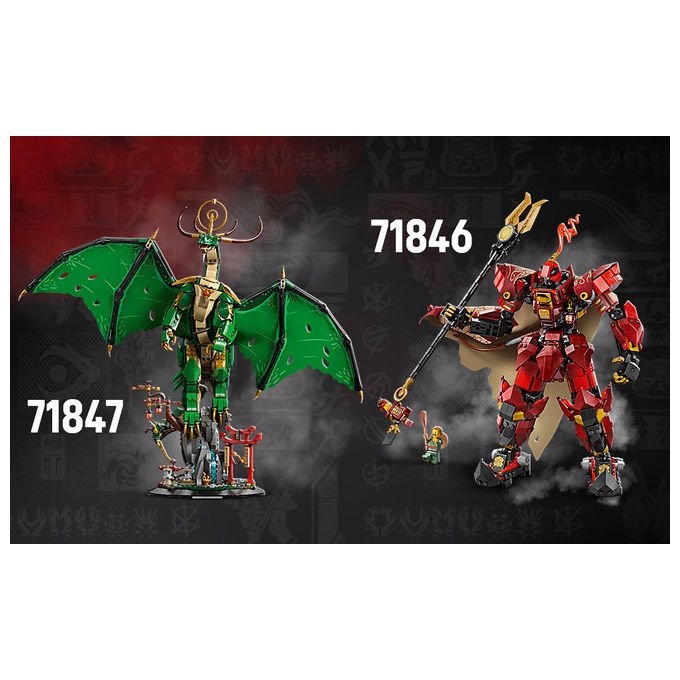 Lego 71846 Ninjago Set da Costruzione Mech Cavaliere del Fuoco con Minifigure e Mostro Marino 996 pezzi colore Multicolore