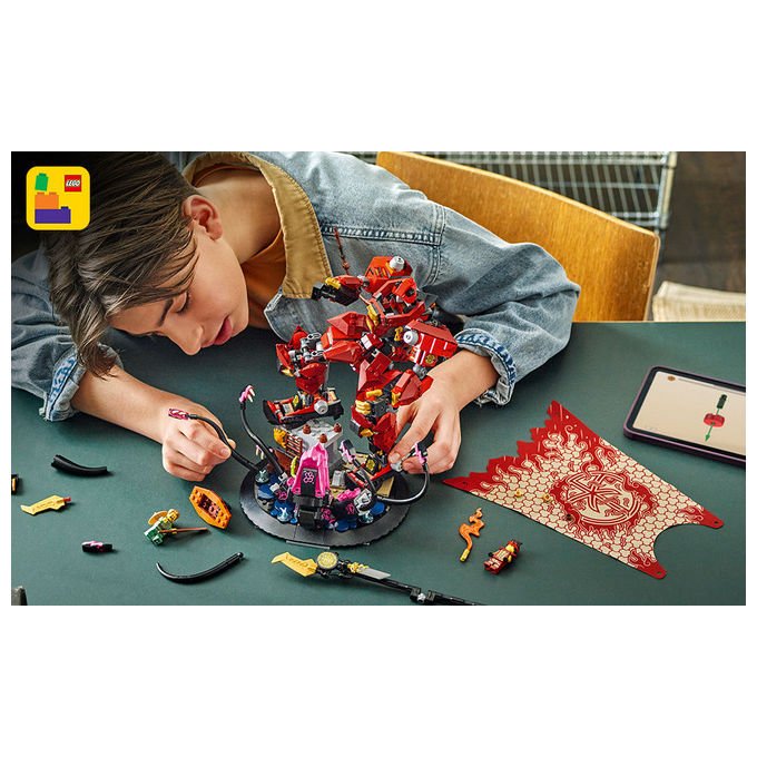 Lego 71846 Ninjago Set da Costruzione Mech Cavaliere del Fuoco con Minifigure e Mostro Marino 996 pezzi colore Multicolore