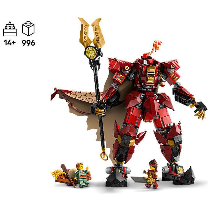 Lego 71846 Ninjago Set da Costruzione Mech Cavaliere del Fuoco con Minifigure e Mostro Marino 996 pezzi colore Multicolore