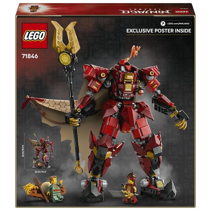Lego 71846 Ninjago Set da Costruzione Mech Cavaliere del Fuoco con Minifigure e Mostro Marino 996 pezzi colore Multicolore