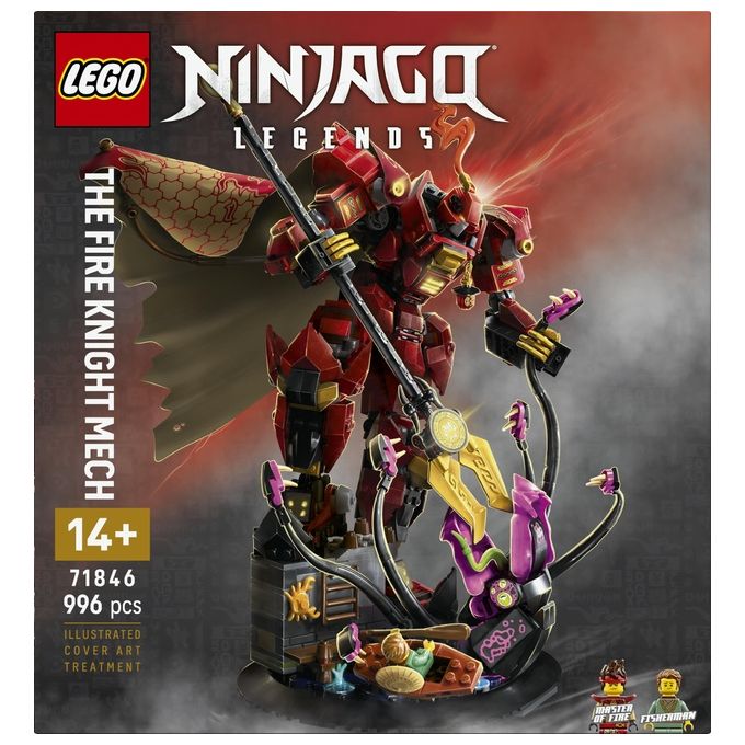 Lego 71846 Ninjago Set da Costruzione Mech Cavaliere del Fuoco con Minifigure e Mostro Marino 996 pezzi colore Multicolore