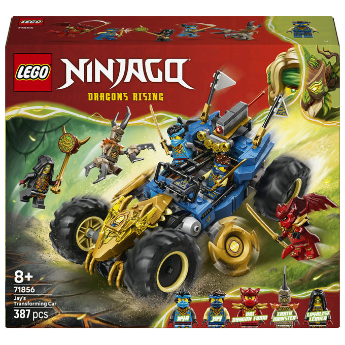 LEGO, Ninjago Auto Mutaforma di Jay, Set costruzioni unisex, 387 Pezzi