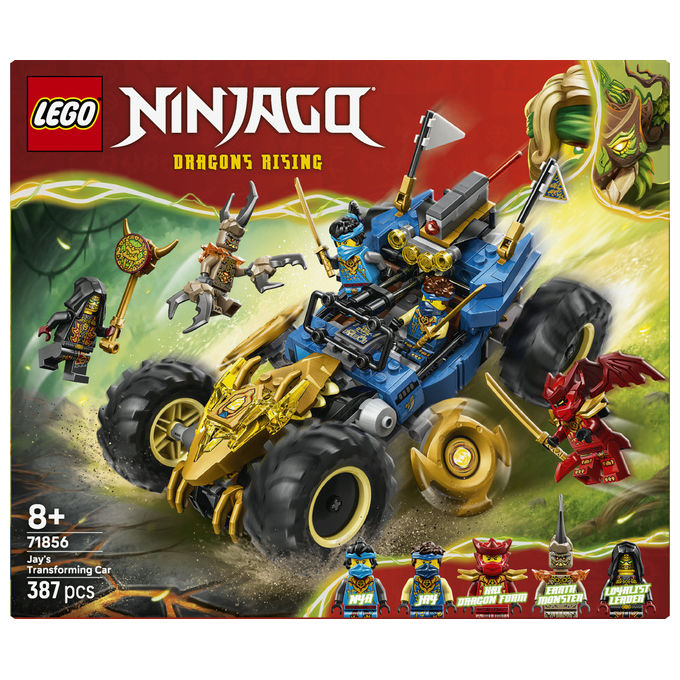 LEGO, Ninjago Auto Mutaforma di Jay, Set costruzioni unisex, 387 Pezzi