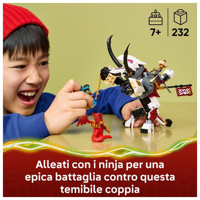Lego 71863 NINJAGO Zilvar e Grimtak la Bestia Drago Set da costruzione 232 pezzi 3 Minifigure per bambini da 7 anni