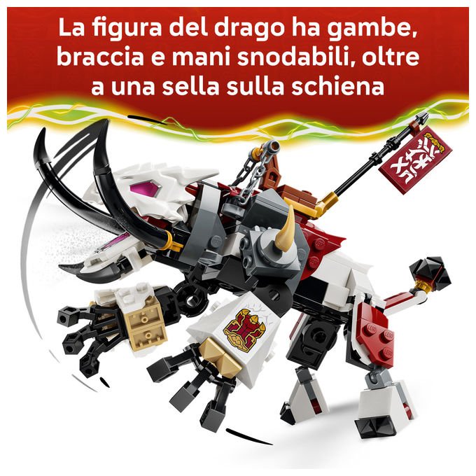 Lego 71863 NINJAGO Zilvar e Grimtak la Bestia Drago Set da costruzione 232 pezzi 3 Minifigure per bambini da 7 anni