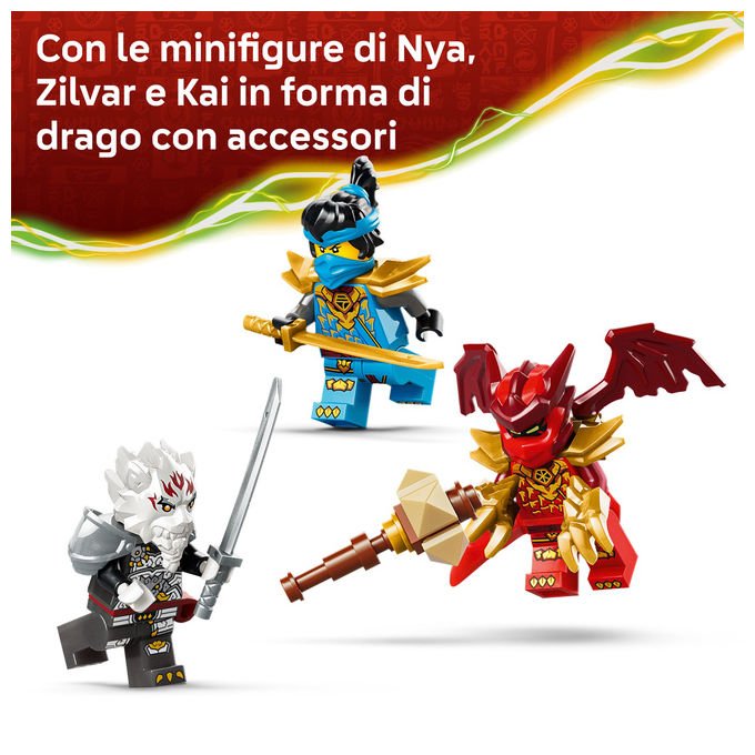 Lego 71863 NINJAGO Zilvar e Grimtak la Bestia Drago Set da costruzione 232 pezzi 3 Minifigure per bambini da 7 anni