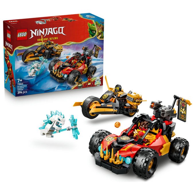 Lego 71864 Ninjago Veicoli Combinanti di Kai e Cole Set Costruzioni 394 Pezzi 3 Minifigure da 7 Anni