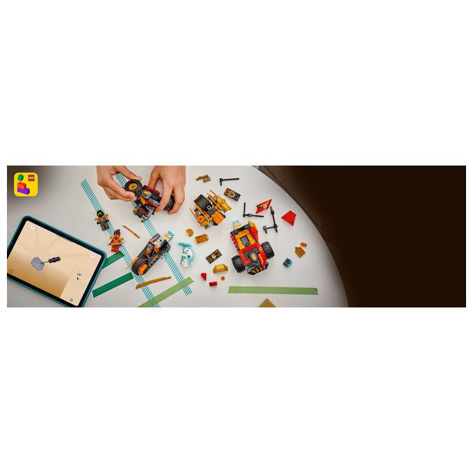 Lego 71864 Ninjago Veicoli Combinanti di Kai e Cole Set Costruzioni 394 Pezzi 3 Minifigure da 7 Anni