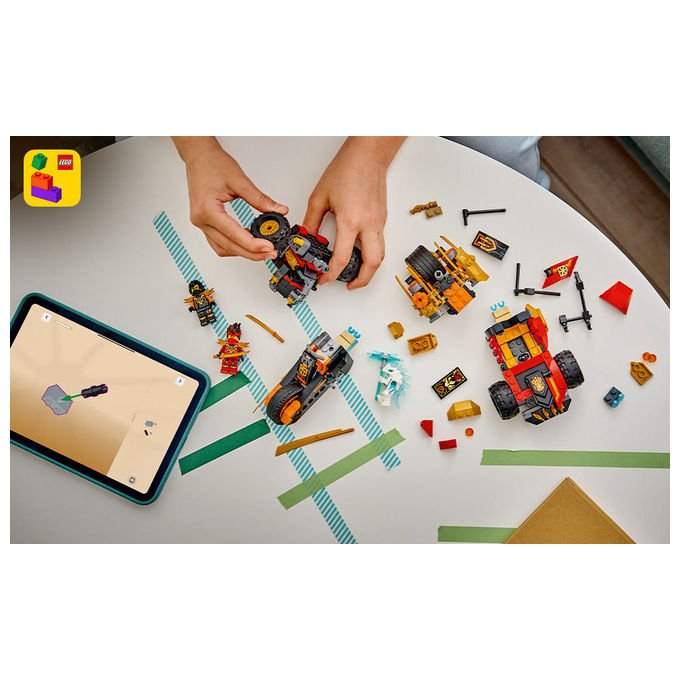 Lego 71864 Ninjago Veicoli Combinanti di Kai e Cole Set Costruzioni 394 Pezzi 3 Minifigure da 7 Anni