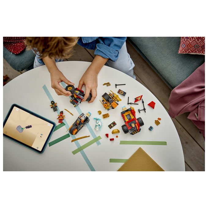 Lego 71864 Ninjago Veicoli Combinanti di Kai e Cole Set Costruzioni 394 Pezzi 3 Minifigure da 7 Anni