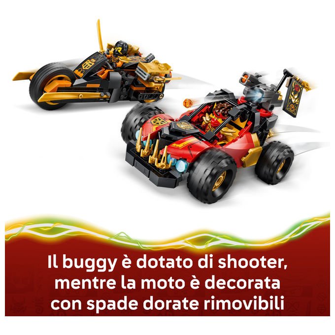 Lego 71864 Ninjago Veicoli Combinanti di Kai e Cole Set Costruzioni 394 Pezzi 3 Minifigure da 7 Anni