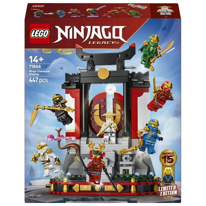Lego 71866 Ninjago Display Personaggi Ninja 15° Anniversario Monastero Ninja Set da Costruzione 447 Pezzi 8 Minifigure