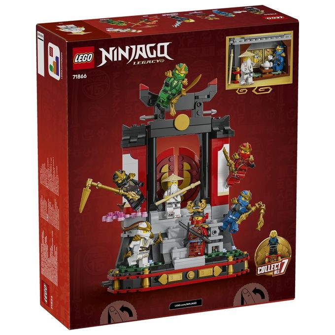 Lego 71866 Ninjago Display Personaggi Ninja 15° Anniversario Monastero Ninja Set da Costruzione 447 Pezzi 8 Minifigure