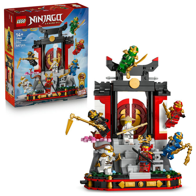 Lego 71866 Ninjago Display Personaggi Ninja 15° Anniversario Monastero Ninja Set da Costruzione 447 Pezzi 8 Minifigure