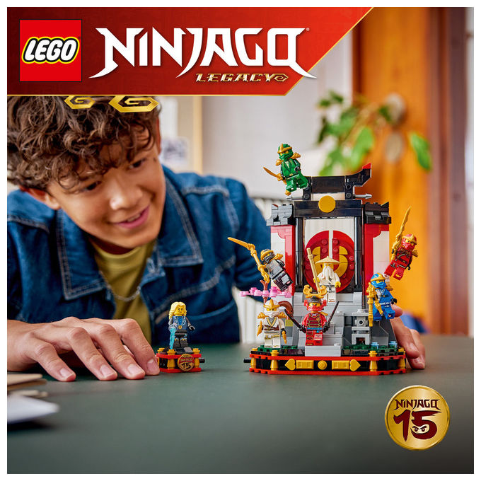 Lego 71866 Ninjago Display Personaggi Ninja 15° Anniversario Monastero Ninja Set da Costruzione 447 Pezzi 8 Minifigure