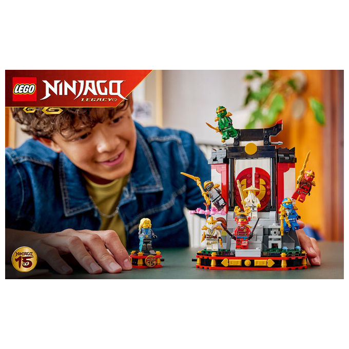 Lego 71866 Ninjago Display Personaggi Ninja 15° Anniversario Monastero Ninja Set da Costruzione 447 Pezzi 8 Minifigure