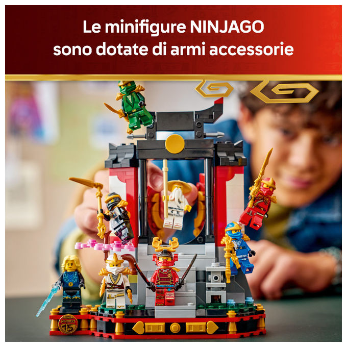 Lego 71866 Ninjago Display Personaggi Ninja 15° Anniversario Monastero Ninja Set da Costruzione 447 Pezzi 8 Minifigure