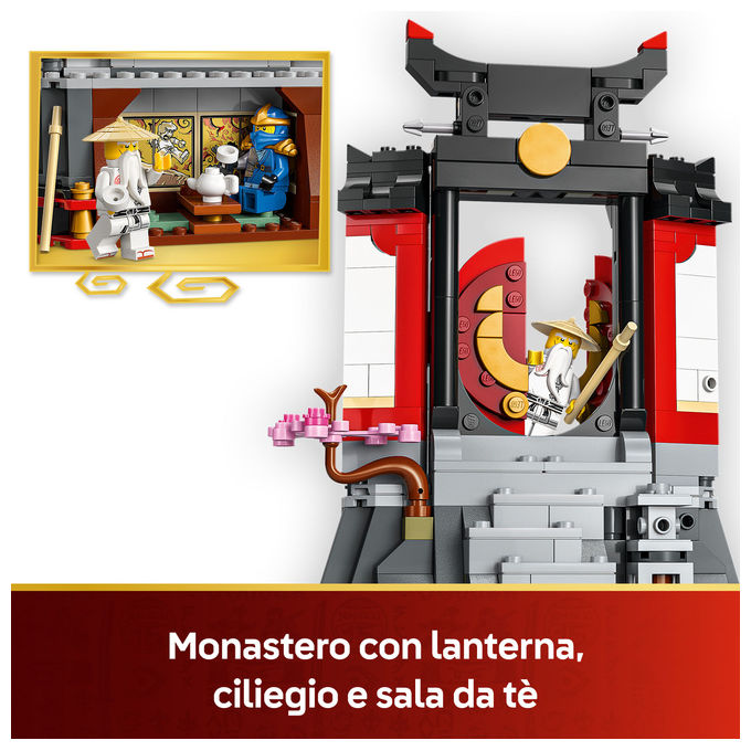Lego 71866 Ninjago Display Personaggi Ninja 15° Anniversario Monastero Ninja Set da Costruzione 447 Pezzi 8 Minifigure