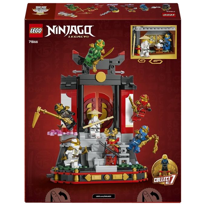 Lego 71866 Ninjago Display Personaggi Ninja 15° Anniversario Monastero Ninja Set da Costruzione 447 Pezzi 8 Minifigure