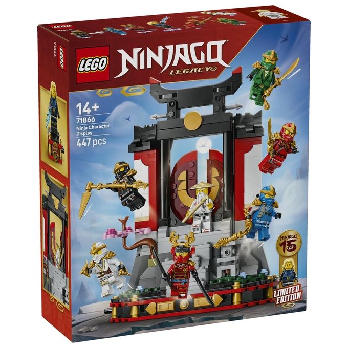 Lego 71866 Ninjago Display Personaggi Ninja 15° Anniversario Monastero Ninja Set da Costruzione 447 Pezzi 8 Minifigure