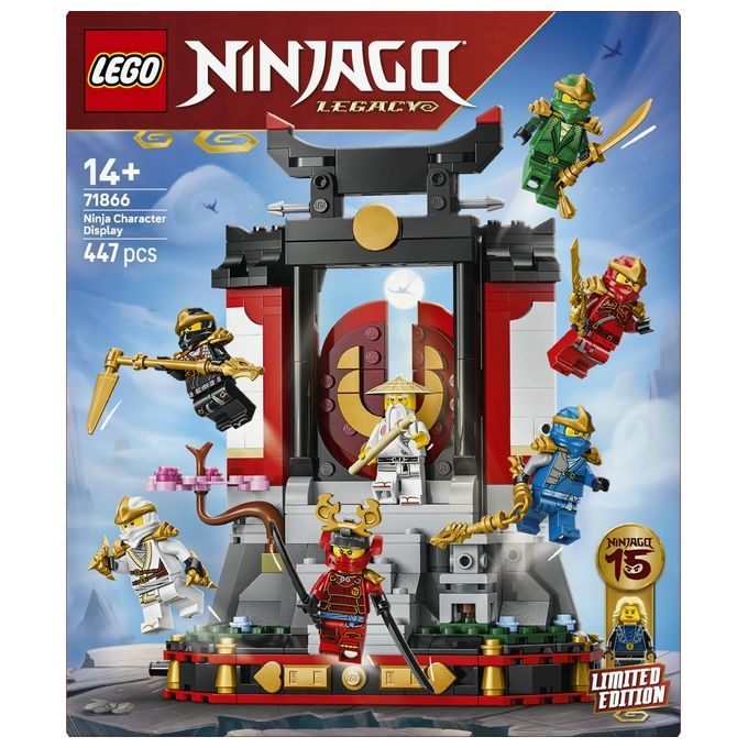 Lego 71866 Ninjago Display Personaggi Ninja 15° Anniversario Monastero Ninja Set da Costruzione 447 Pezzi 8 Minifigure