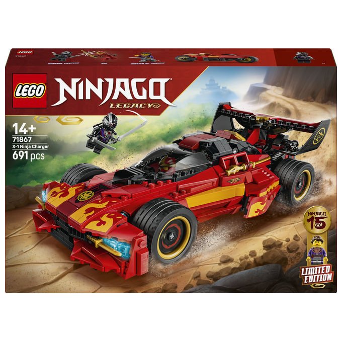 Lego 71867 NINJAGO Super-Bolide Ninja X-1 15° Anniversario Set Costruzioni 2in1 con Moto 691 Pezzi 3 Minifigure da 14 anni