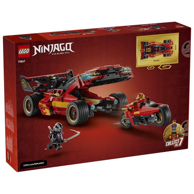 Lego 71867 NINJAGO Super-Bolide Ninja X-1 15° Anniversario Set Costruzioni 2in1 con Moto 691 Pezzi 3 Minifigure da 14 anni