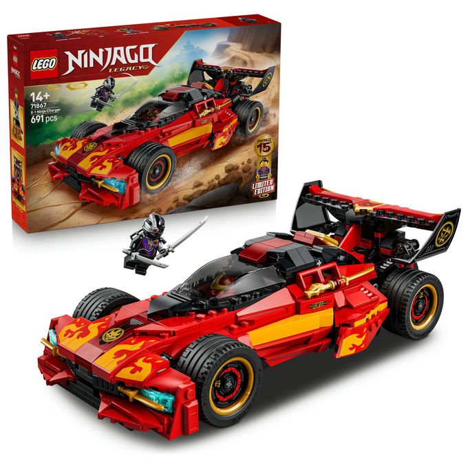 Lego 71867 NINJAGO Super-Bolide Ninja X-1 15° Anniversario Set Costruzioni 2in1 con Moto 691 Pezzi 3 Minifigure da 14 anni