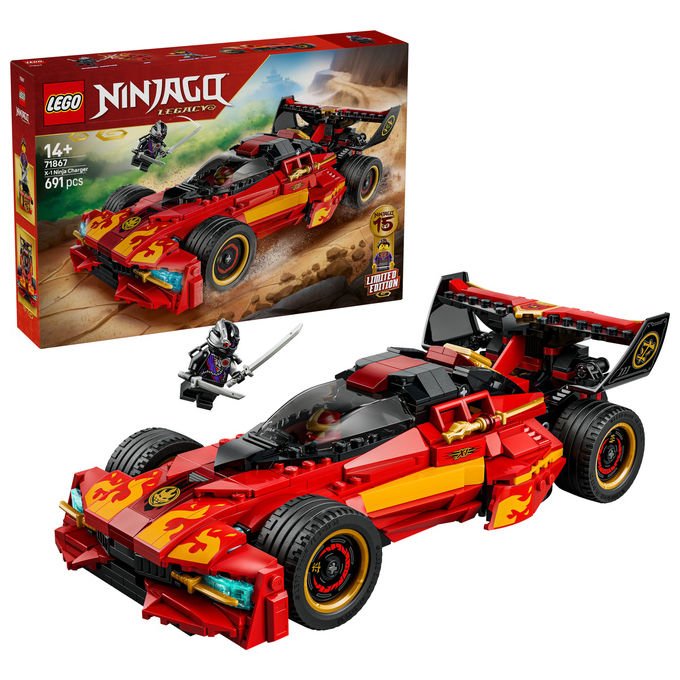 Lego 71867 NINJAGO Super-Bolide Ninja X-1 15° Anniversario Set Costruzioni 2in1 con Moto 691 Pezzi 3 Minifigure da 14 anni