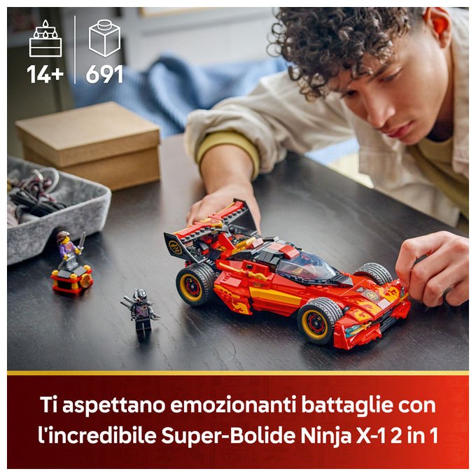 Lego 71867 NINJAGO Super-Bolide Ninja X-1 15° Anniversario Set Costruzioni 2in1 con Moto 691 Pezzi 3 Minifigure da 14 anni