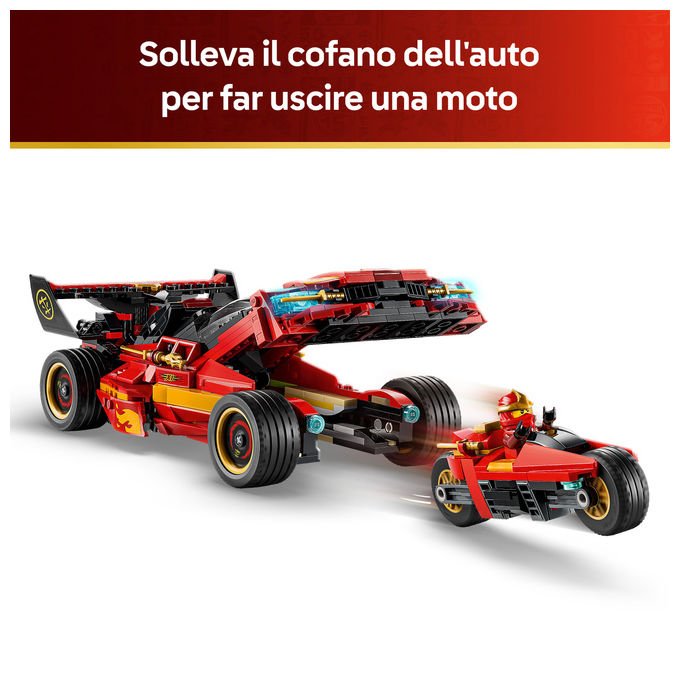 Lego 71867 NINJAGO Super-Bolide Ninja X-1 15° Anniversario Set Costruzioni 2in1 con Moto 691 Pezzi 3 Minifigure da 14 anni