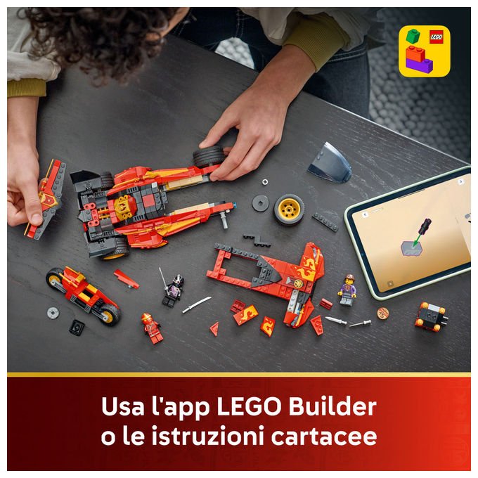 Lego 71867 NINJAGO Super-Bolide Ninja X-1 15° Anniversario Set Costruzioni 2in1 con Moto 691 Pezzi 3 Minifigure da 14 anni