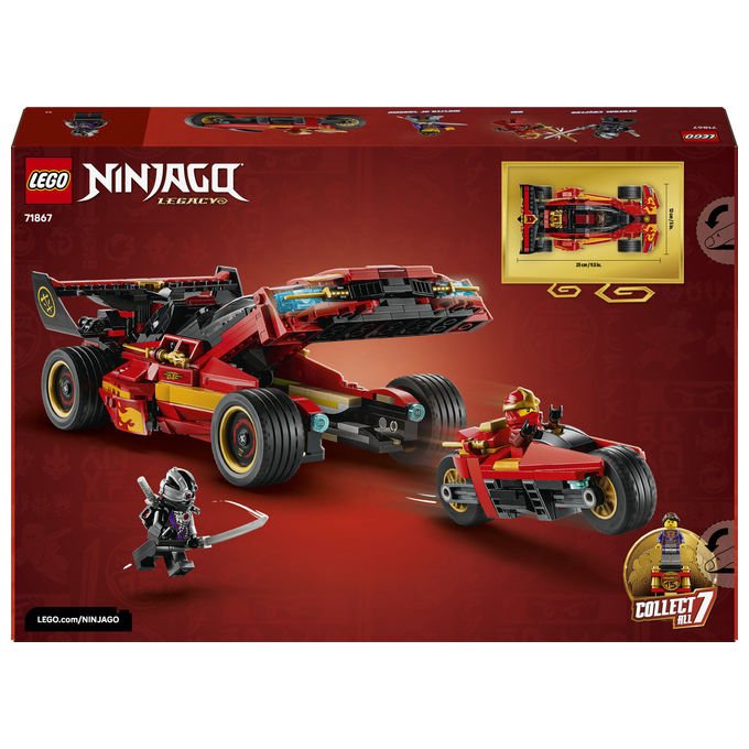 Lego 71867 NINJAGO Super-Bolide Ninja X-1 15° Anniversario Set Costruzioni 2in1 con Moto 691 Pezzi 3 Minifigure da 14 anni
