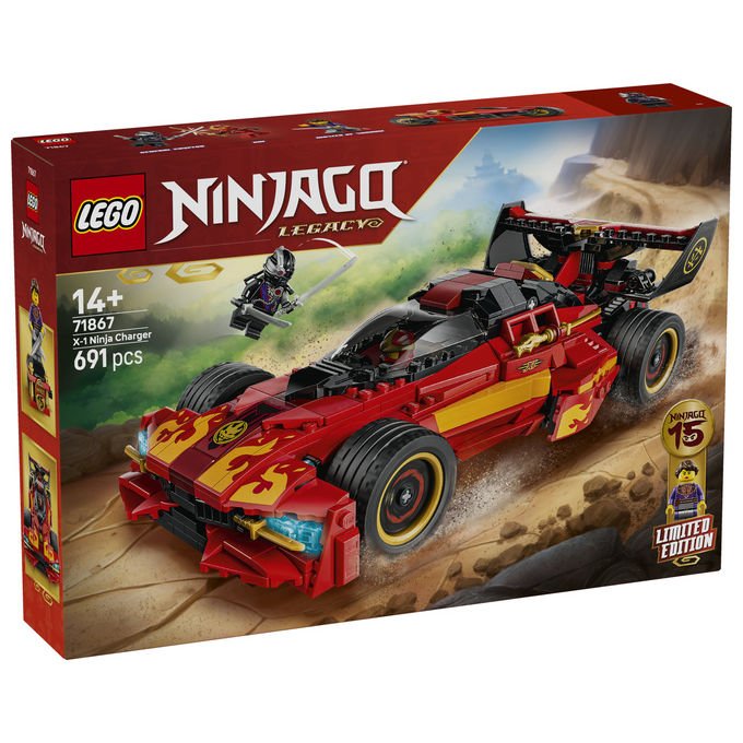 Lego 71867 NINJAGO Super-Bolide Ninja X-1 15° Anniversario Set Costruzioni 2in1 con Moto 691 Pezzi 3 Minifigure da 14 anni