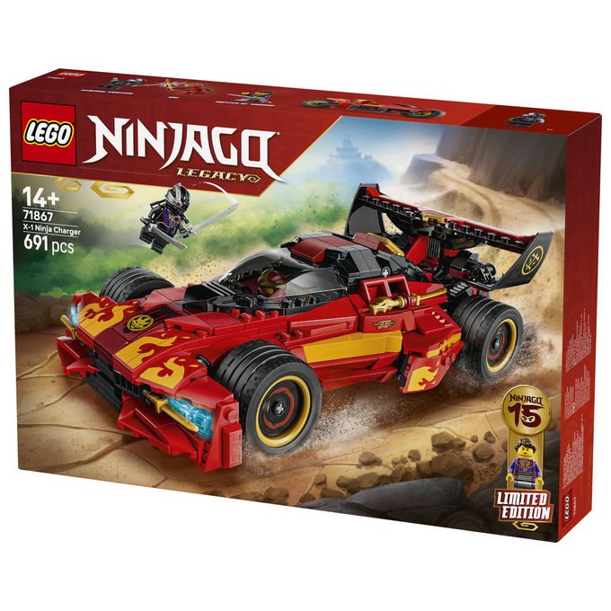 Lego 71867 NINJAGO Super-Bolide Ninja X-1 15° Anniversario Set Costruzioni 2in1 con Moto 691 Pezzi 3 Minifigure da 14 anni