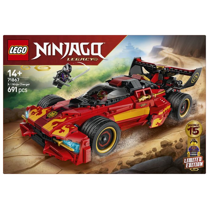 Lego 71867 NINJAGO Super-Bolide Ninja X-1 15° Anniversario Set Costruzioni 2in1 con Moto 691 Pezzi 3 Minifigure da 14 anni