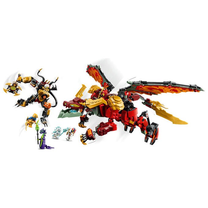 Lego 71868 Ninjago Mech Drago Mutaforma di Wyldfyre Set da Costruzione 2 in 1 Dragons Rising 821 pezzi 6 Minifigure 9+