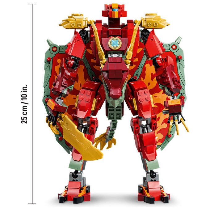 Lego 71868 Ninjago Mech Drago Mutaforma di Wyldfyre Set da Costruzione 2 in 1 Dragons Rising 821 pezzi 6 Minifigure 9+