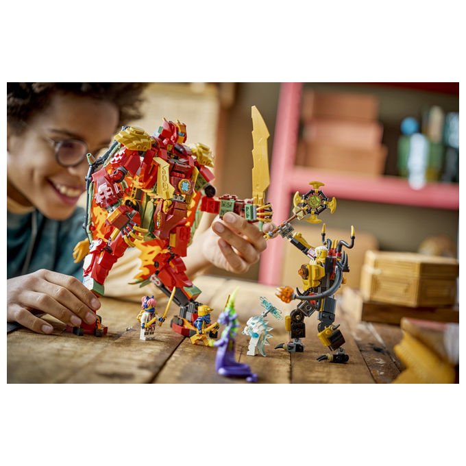 Lego 71868 Ninjago Mech Drago Mutaforma di Wyldfyre Set da Costruzione 2 in 1 Dragons Rising 821 pezzi 6 Minifigure 9+