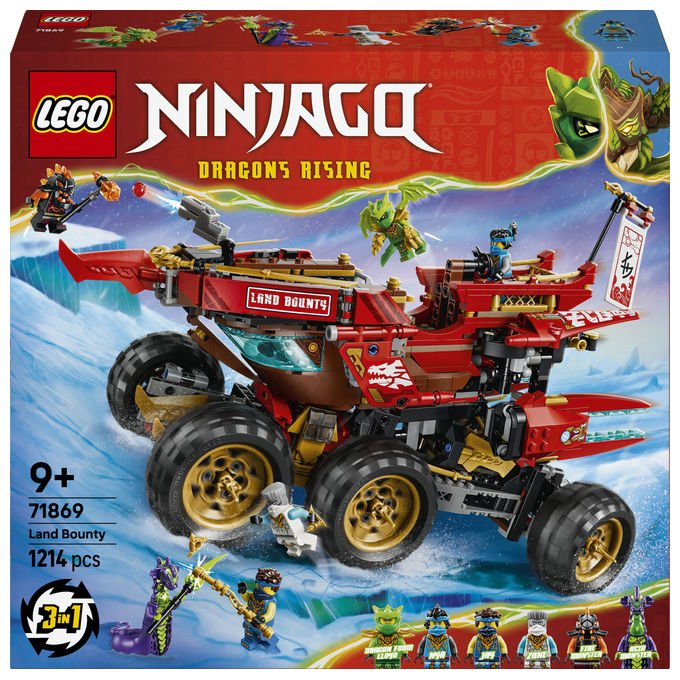 Lego NINJAGO 71869 Bounty di Terra Camion Giocattolo 3 in 1 per Bambini da 9 Anni con 6 Minifigure