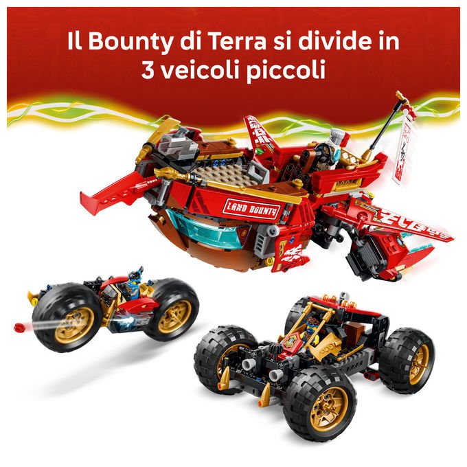 Lego NINJAGO 71869 Bounty di Terra Camion Giocattolo 3 in 1 per Bambini da 9 Anni con 6 Minifigure