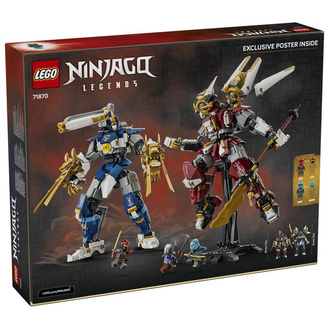 Lego 71870 NINJAGO Mech Titanici Gemelli Set da Costruzione 1707 pezzi 2 Action Figure 3 Minifigure per 12 anni