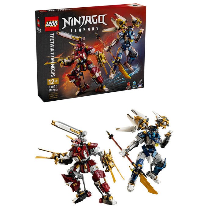 Lego 71870 NINJAGO Mech Titanici Gemelli Set da Costruzione 1707 pezzi 2 Action Figure 3 Minifigure per 12 anni