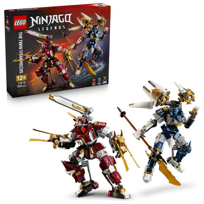 Lego 71870 NINJAGO Mech Titanici Gemelli Set da Costruzione 1707 pezzi 2 Action Figure 3 Minifigure per 12 anni