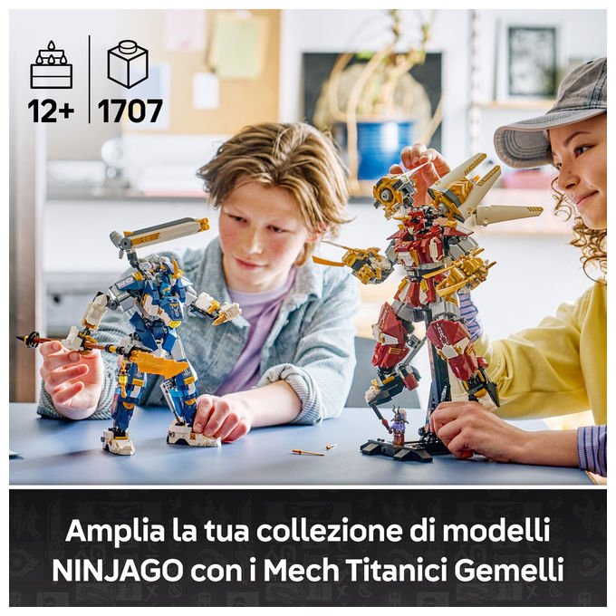 Lego 71870 NINJAGO Mech Titanici Gemelli Set da Costruzione 1707 pezzi 2 Action Figure 3 Minifigure per 12 anni