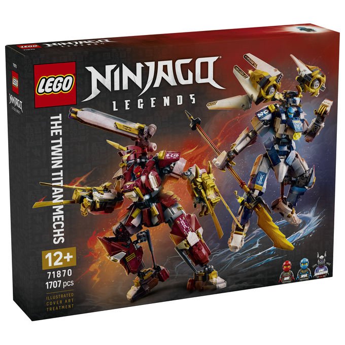 Lego 71870 NINJAGO Mech Titanici Gemelli Set da Costruzione 1707 pezzi 2 Action Figure 3 Minifigure per 12 anni